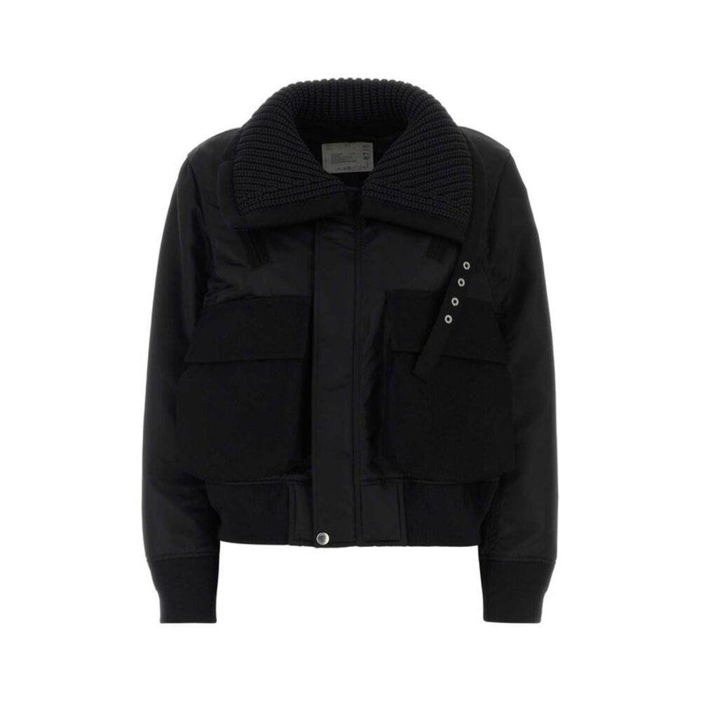 Sacai Women Black Nylon Jacket